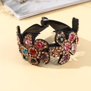 Sparkly Rhinestone Hair Clips Tassel Ball Head Hair Clip Top Clip Ponytail Cli